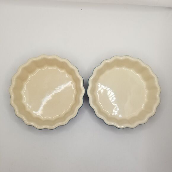 ROCQ Parisian Patisserie 5" Tart Flan Quiche Baking Ramekin Dish blue pair - Picture 5 of 11
